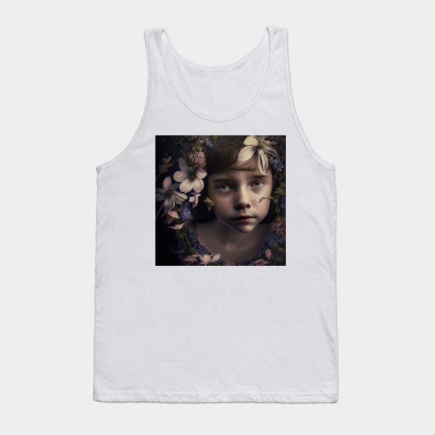 A Young Girl Wearing a Garland of Flowers Tank Top by daniel4510